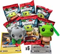 Skifidol Lot de 6 sachets de cartes holographiques+ personnages 3D à collectionner | Série Italian Brainrot Univers Psychédélique | 6 sachets aléatoires | personnages aléatoires