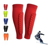 SkiGuard Pro Protège-Tibia de Ski, Insert à Gel Anti-Douleur pour Absorber la Pression des Bottes, Léger et Respirant Adapté à Toutes Les Formes de Jambes (Rouge, M)