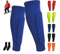 Skiguard Pro, Skiguard Socks - Chaussettes à séchage rapide, légères, respirantes, antidérapantes, ShinGuard Pro, unisexe, avec bandes en silicone et protections en nid d'abeille (L, 1-B)