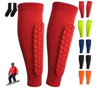 Skiguard Pro, Skiguard Socks - Chaussettes à séchage rapide, légères, respirantes, antidérapantes, ShinGuard Pro, unisexe, avec bandes en silicone et protections en nid d'abeille (L, 1-E)