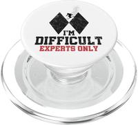 Skiing I'm Difficult Experts Only Funny Skier Hommes Femmes Enfants PopSockets PopGrip pour MagSafe