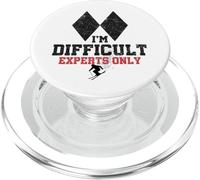 Skiing I'm Difficult Experts Only Funny Skier Hommes Femmes Enfants PopSockets PopGrip pour MagSafe