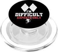 Skiing I'm Difficult Experts Only Funny Skier Hommes Femmes Enfants PopSockets PopGrip pour MagSafe
