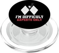 Skiing I'm Difficult Experts Only Funny Skier Hommes Femmes Enfants PopSockets PopGrip pour MagSafe