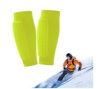 Skiing Shin Guards, Breathable Elastic Anti-Collision Shin Pads for Kids, Teens and Adults (Green,XS)