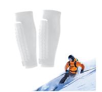 Skiing Shin Guards, Breathable Elastic Anti-Collision Shin Pads for Kids, Teens and Adults (White,XS)