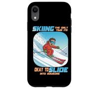Skiing The Only Time it is Okay to Slide Into Someone Coque pour iPhone XR