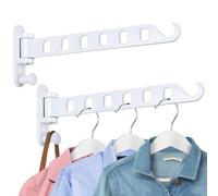 SKIKEN Lot de 2 cintres muraux avec Bras oscillant, Support Mural pivotant, Rotation à 180°, Cintre à Linge sûr, économiseur d'espace, Suspension Robuste (Blanc)