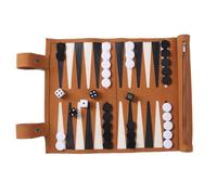 SKIKHN Backgammon de Voyage,35.5X25CM Bagamons Jeu,Rollable Backgammon Board Game,Cuir Jeu Echec Voyages,Jeus de Voyagees,Portables Bagamon de Voyages pour Adultes et Enfant Brun
