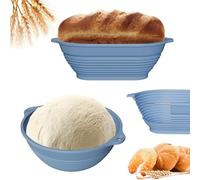 SKIKHN Banneton pour Pain, 2 Pièces Paniers à pain en Silicone, Banneton Panier D'Épreuvage Set, Pliable Panier Fermentation Pain set, Rond et Ovale pour Boulangers Domestiques et Professionnels