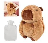 SKIKHN Bouillotte Peluche, Bouillotte Doudou Capybara Plush, Bouillotte eau Chaude 2 en 1, Bouillotte Enfant avec Housse Moelleuse, Movible pour Le Nettoyage, Ldées de Cadeaux pour Noël et l’hiver