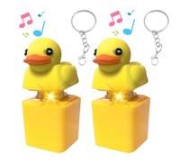 SKIKHN Duckeys Quacking Fidget Toy, 2 pièces Canard Quacking Porte-clés Fidget Toy avec Lumières, Porte-clés Duckeys Keycap, Capuchons de Clavier Canards, Jouet de Soulagement de l'anxiété