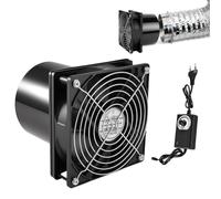 SKIKHN Extracteur d'Air 100mm, 6000RPM Ventilation Extracteur Dair avec Régulateur de Vitesse, 12 V Extracteur d'air Ventilateur Tube avec Grille de Protection, pour Cuisines Salles de Bain Sous-sol