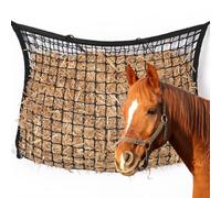 SKIKHN Filet à Foin pour Chevaux,Filet a Foin Chevaux 90 x 60cm,Sac à Foins pour Chevauxs, Sac d'alimentation pour FoinFilets DAlimentation pour Poneys Vieux Chèvres Mouton,Réduit Les Déchets,Noir