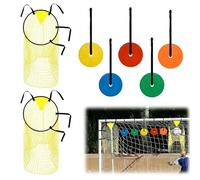 SKIKHN Filet de Cible de Football 2 Pièce, 45 x 60cm Filet Cible Football Pliable avec Sangles Réglables, Buts d'Entraînement pour Précision avec 5 Cible Mobile, pour Précision Cible pour Tirs
