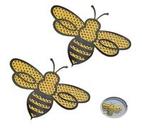 SKIKHN Ile Flottante Aux Abeilles, 2 Pièces Ile Flottante en Forme d'abeille, Floating Bee Island, Abreuvoir D'abeilles pour Le Jardin, pour L'Alimentation et La DéCoration de Jardin Extérieur