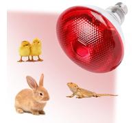 SKIKHN Lampe Chauffante Infrarouge 250W à Lumière Rouge E27, Terrarium de Reptiles, pour Élevages de Poulets, Porcs, Chiens