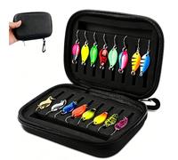 SKIKHN Leurres de Pêche,16 pcs Cuillères De Pêche Leurres Appâts en Métal Cuillers de Pêche,pour Truite Bass Casting Spinner Appât De Pêche avec Sac De Rangement Cas