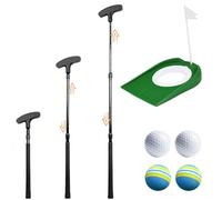 SKIKHN Putter de golf réglable, 1 putter de golf avec 4 balles et 1 drapeau, adapté pour gauchers et droitiers, mini-golf pour la maison, parfait pour les jeunes et les adultes en extérieur et en