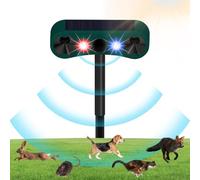SKIKHN Répulsif Chat Ultrason, Répulsif pour Chats Solaire, Animaux à ultrasons avec détecteur de Mouvement, IP55 étanche, 4 Modes, Efficace Contre Les Chats, Chiens, Oiseaux, Renards, Rats
