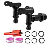 SKIKHN Robinet Cuve Plastique, Lot de 2 Robinet Recuperateur Eau de Pluie, 3/4" Adaptateur Robinets Tuyau Arrosage, Robinets de Rechange en Plastique, pour Jardin l'Industrie Recuperateur Eau de Pluie