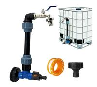 SKIKHN Robinet IBC Col de Cygne de Cuve, 3/4" Adaptateur IBC avec Col de Cygne, Robinet Raccord Cuve 1000L, S60X6 Adaptateur de Réservoir de Vidange IBC pour Réservoir D'eau 1000L, Conteneur IBC