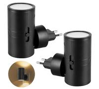 SKIKHN Veilleuse LED,Lot de 2 Veilleuse Prise Electrique avec Capteur de Lumière Luminosité Réglable 0-100LM,Veilleuse Enfant Plug and Play Lampe Nuit pour Chambre Cuisine Escalier Salon Blanc Chaud