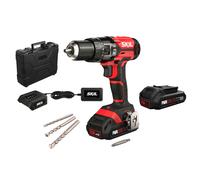 Skil Perceuse à percussion sans fil 3018 "20V Max" (18V) avec transmission à deux vitesses - Perceuse à percussion avec batteries et chargeur - Mandrin auto-serrant 13 mm - Technologie Lithium-ion