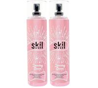 SKIL - Brume Parfumée Femme Pailletée Dancing Queen - Collection Night Call - Parfum Fraise Vanille - Flacon Vaporisateur 250 ml - Fabriqué en France à Grasse (Lot de 2)