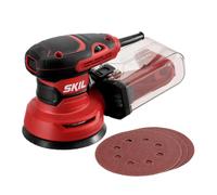 SKIL SR211601 Ponceuse orbitale aléatoire de 5 pouces avec boîte à poudre cyclonique et 3 feuilles de ponçage