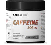 SKILL Nutrition Caféine 200 mg - 120 comprimés | Gélules de caféine hautement concentrées | Énergie pure pour toutes les occasions | Convient aux végétaliens | Sans additifs