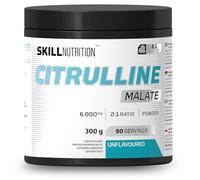 SKILL Nutrition Citrulline Malate 2:1 | Poudre Pure 300g | 6000mg par Portion | Sans Additifs et Sans Arômes | Soutien Pré-Workout | 50 Portions | Végan et Sans Sucre