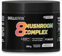 SKILL Nutrition Complexe 8 Champignons | Crinière de Lion, Reishi, Chaga, Cordyceps, Maitake, Shiitake | Extraits Standardisés | Soutien Naturel Bien-être & Immunité | Poudre 200g