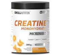 SKILL Nutrition Créatine Monohydrate Micronisée Orange | Haute Absorption, Saveur Rafraîchissante | Force, Muscle & Récupération | Vegan, Halal | Supplément Poudre | 300g