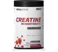 SKILL Nutrition Créatine Monohydrate Micronisée | Saveur Berry Blast | Haute Absorption | Force, Croissance Musculaire & Récupération | Vegan & Halal | Format 500g