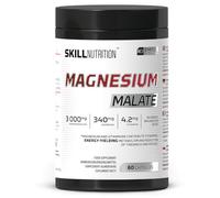 SKILL Nutrition Malate de Magnésium avec Vitamine B6 | 60 gélules | Active P-5-P - 340 mg par portion | 3000 mg de malate hautement assimilable, énergie, muscles, système nerveux | sans oxyde