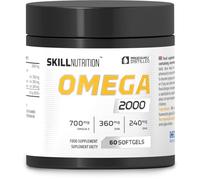 SKILL Nutrition Omega 2000-60 gélules | 2000 mg d'huile de poisson oméga-3 | 800 mg d'EPA + 400 mg de DHA par portion | Ultra-pur | Sans arrière-goût de poisson | Favorise la santé cardiaque