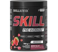 SKILL Nutrition Pre-Workout Berry Blast - Formule sans crash avec caféine à libération prolongée | Xtenergy®, TheaGreen™, Vitacholine®, Astragin® | Vitamines B, citrulline, bêta-alanine