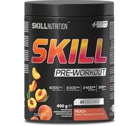 SKILL Nutrition Pre-Workout Peach - Formule sans crash avec caféine à libération prolongée | Xtenergy®, TheaGreen™, Vitacholine®, Astragin® | Végétalien, halal | Vitamines B, citrulline, bêta-alanine