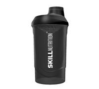 SKILL Shaker, Smoked Black Shaker de fitness compact 600 ml, léger et étanche, sans BPA, pour poudre de protéines et entraînements
