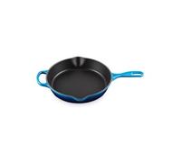 Le Creuset Skillet profond en fonte émaillée Signature avec poignée d'assistance et deux becs verseurs, 26 cm, 2 litres, Azure, 20187262200422