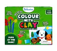 Skillmatics Kit d'art et d'artisanat - Colorez avec de l'argile, sans désordre, créez une toile d'argile de chiots au parc, cadeaux pour les enfants de 5, 6, 7, 8, 9, 10, 11, 12 ans