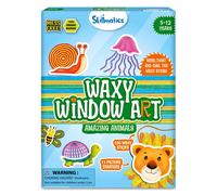 Skillmatics Waxy Window Art 100 btons cireux pliables pour un bricolage amusant et sans dgts, rutilisable, 100 % cire d'abeille biologique,