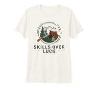 Skills Over Luck Canne à pêche de Survie T-Shirt Haut de Gamme