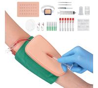 Skillssist IV Kit d'entraînement pour infirmières, tapis d'entraînement à injection IV portable pour insertion IV et pratique de la phlébotomie Venipuncture, kit de démarrage IV pour l'éducation