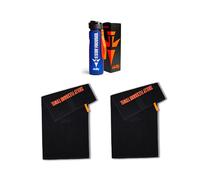 skilly Lot de 3 pièces | Serviette de sport 1 x gris, 1 x noir, 1 x vert, noir, gourde bleue (2 serviettes de fitness noires + 1 x bouteille bleue, serviette de fitness 100 x 50 cm | Bouteille 1 l)