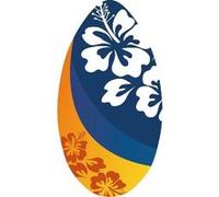 Planche de Surf Skimboard en Fleurs 94cm Bois