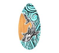 Skimboard Planche de sable de plage Petite planche de surf en bois pour enfants débutants universelle 89 cm Requin