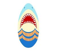 Skimboard Planche de surf de 89,9 cm pour sports nautiques, plage, planche de sable, petite planche de surf pour enfants, garçons, filles, débutants, universelle, visage de requin