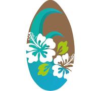 Skimboard Planche de surf en bois avec motif floral 96 cm